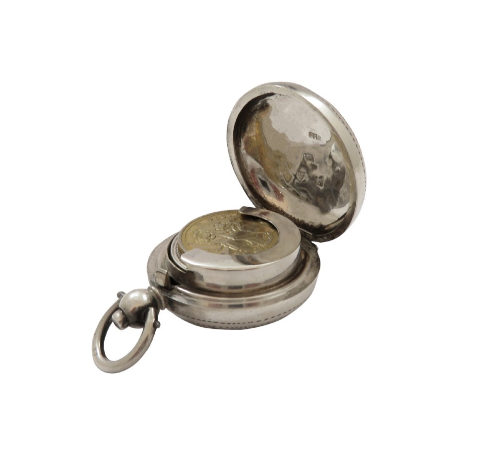 Antique Edwardian Sterling Silver Sovereign Case 1907 View V