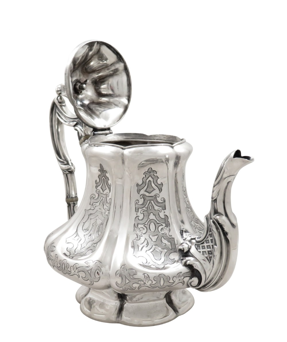 Antique Victorian Sterling Silver Teapot 1850 View III