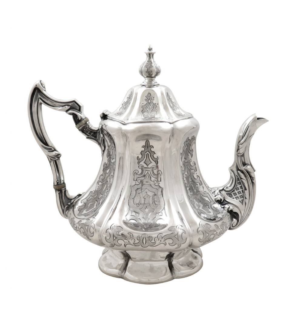 Antique Victorian Sterling Silver Teapot 1850 View VIII