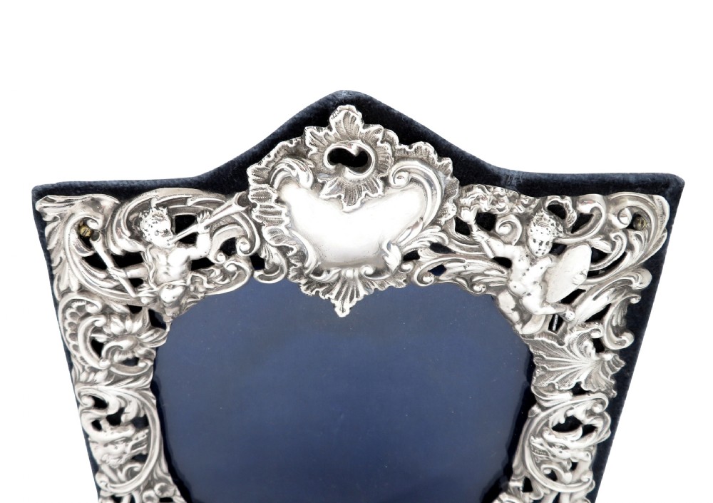 Antique Victorian Sterling Silver 'Cherubs' Photo Frame 1899 View III