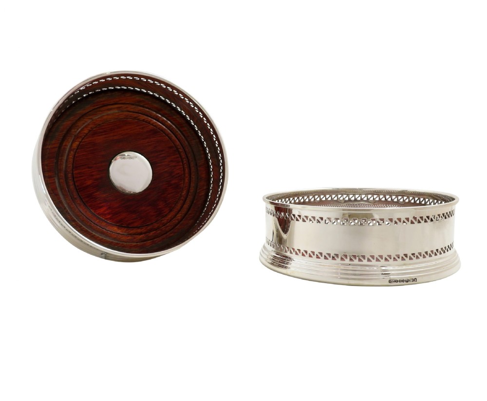 Pair of Sterling Silver Wine/Champagne Coasters View VI