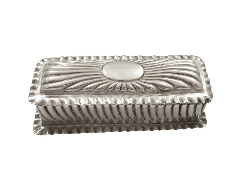 Antique Late Victorian Sterling Silver Ring Box 1900 View IV