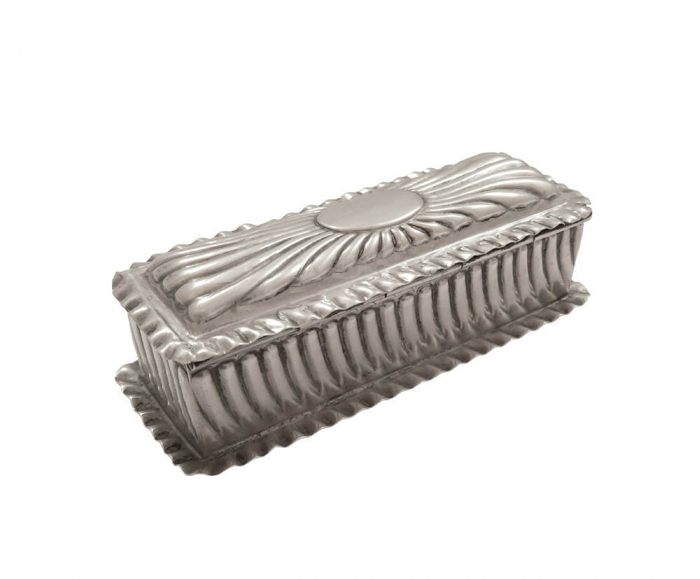 Antique Late Victorian Sterling Silver Ring Box 1900 View VI