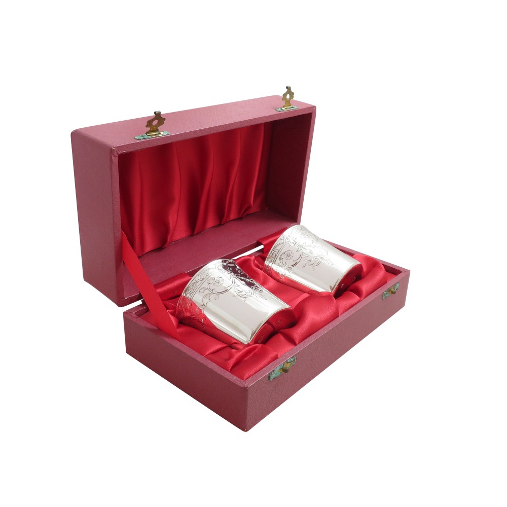 Pair of Sterling Silver Beakers in Presentation Case 