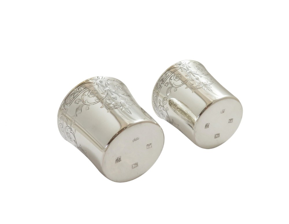 Pair of Sterling Silver Beakers in Presentation Case  View V