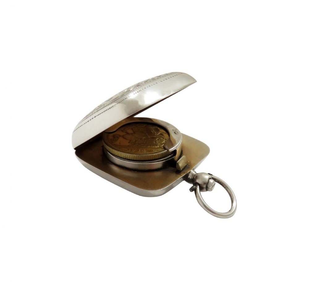Antique Sterling Silver Sovereign Case 1913 View V