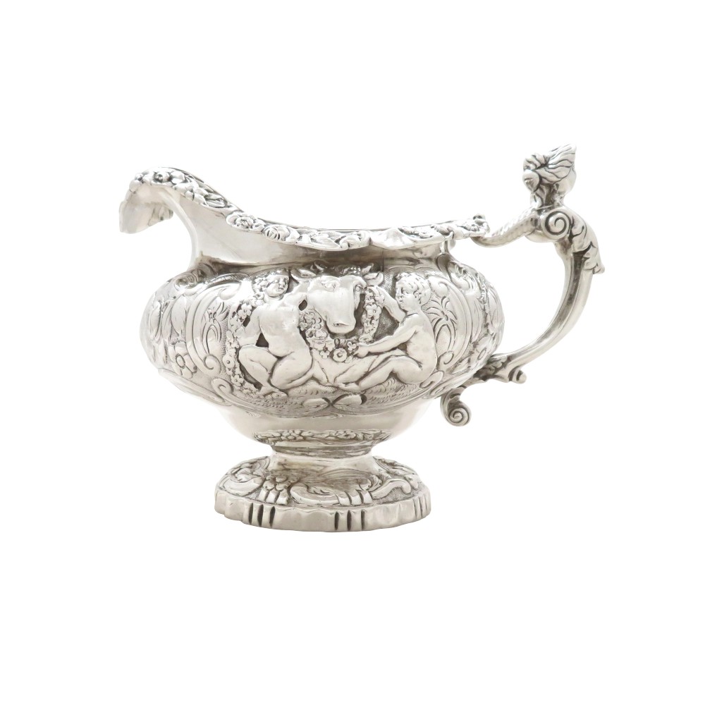 Antique Georgian Silver Jug - Cherubs & Cows - 1818