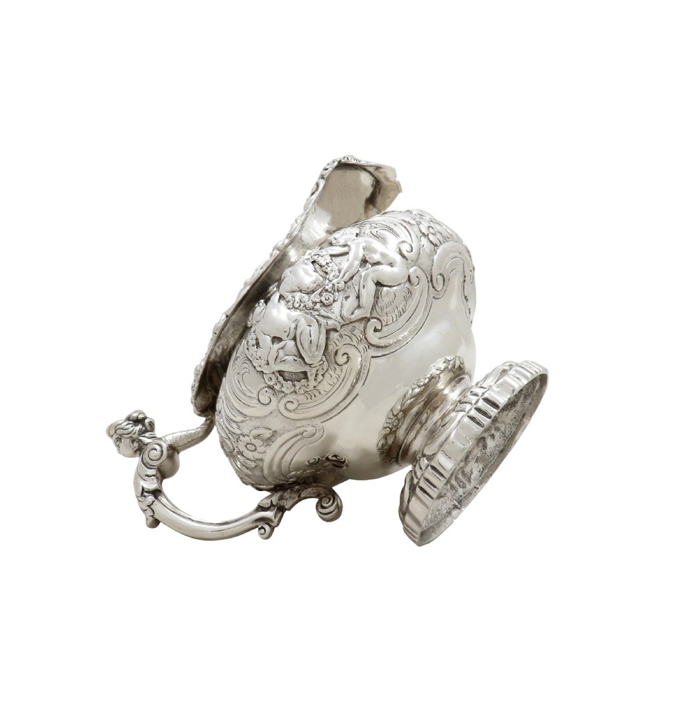 Antique Georgian Silver Jug - Cherubs & Cows - 1818 View V