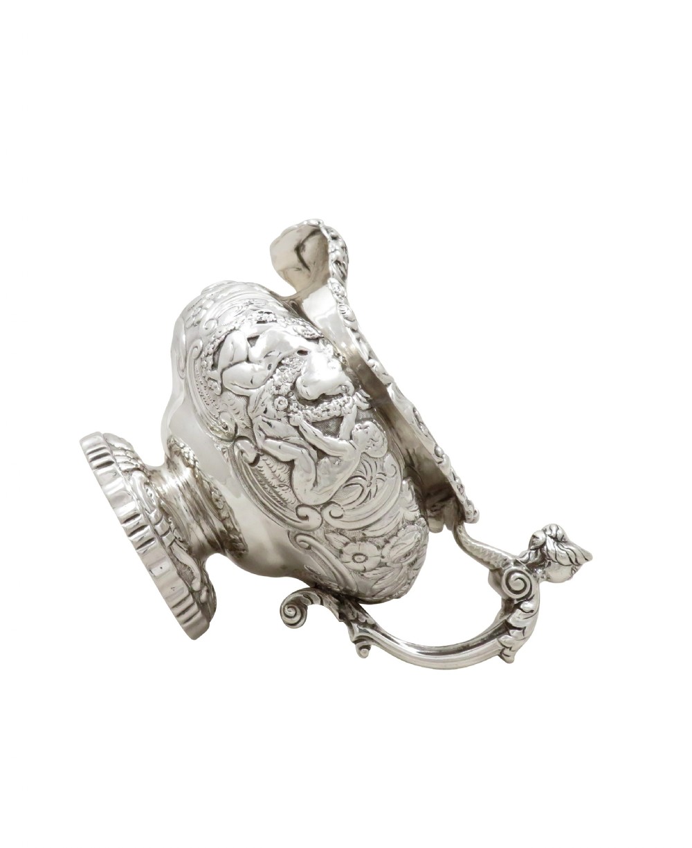 Antique Georgian Silver Jug - Cherubs & Cows - 1818 View VIII