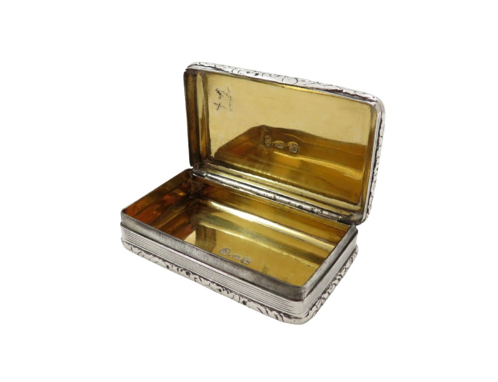Antique Georgian Sterling Silver Snuff Box 1822 View II