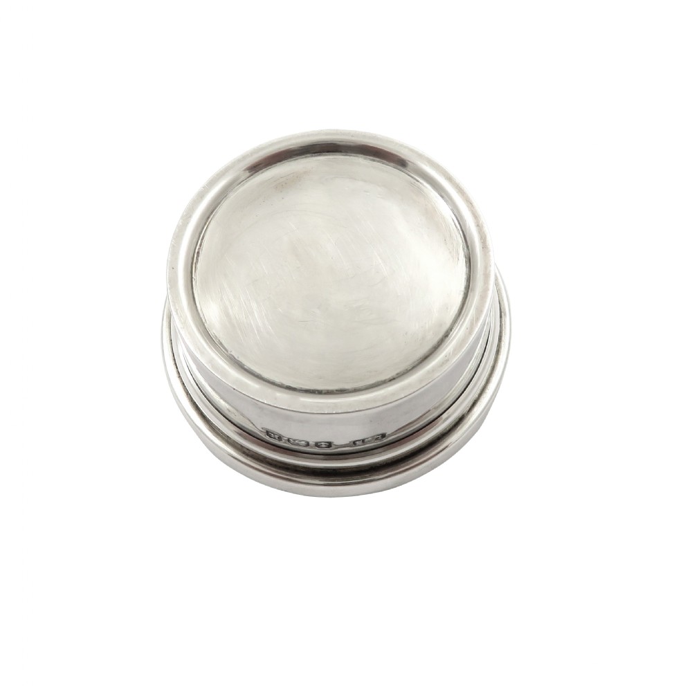 Antique Edwardian Sterling Silver & Enamel Pill Box 1909 View VI