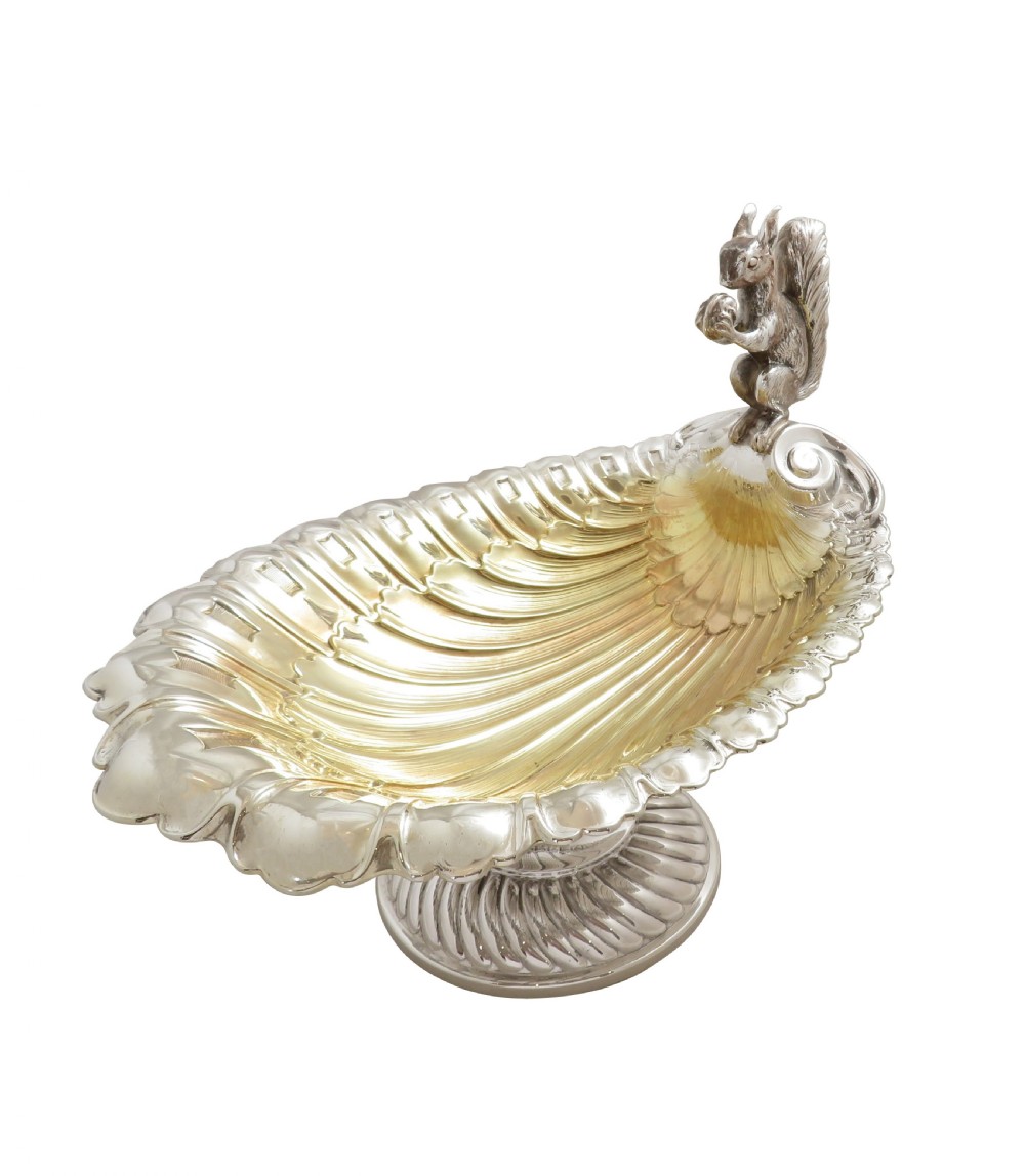 Antique Silver Plated Squirrel Nut Dish / Bowl c1900 View VII