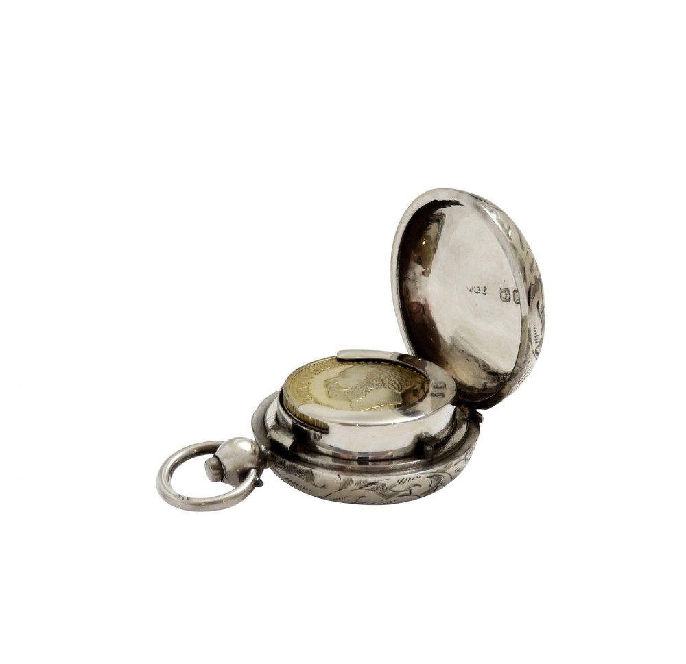 Antique Victorian Sterling Silver Sovereign Case 1898 View VII