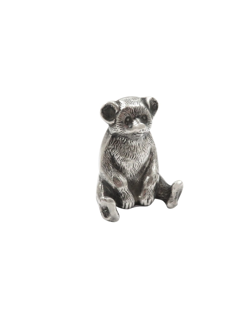 Antique Edwardian Sterling Silver Bear Pin Cushion 1909 View V