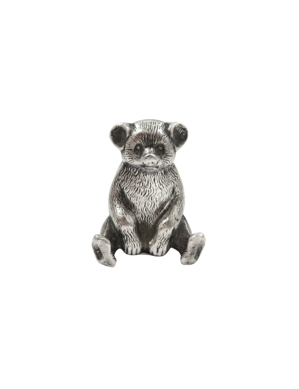 Antique Edwardian Sterling Silver Bear Pin Cushion 1909 View X