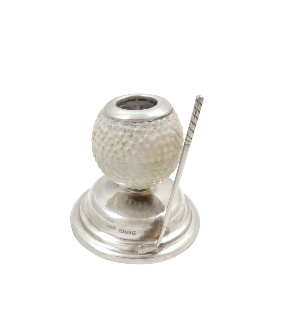 Antique Edwardian Sterling Silver 'Golf Ball' Match Strike 1910 View IV