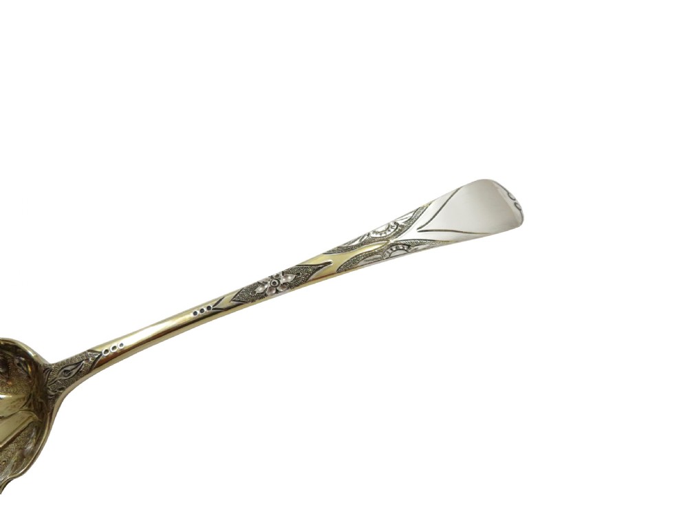 Pair of Antique Georgian Sterling Silver Berry Spoons in Case 1790/98 View IX