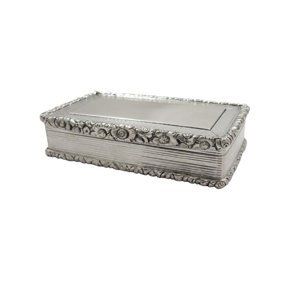 Antique William IV Sterling Silver Snuff Box 1835 View II