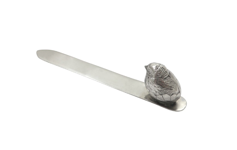 Antique George V Sterling Silver 'Chick' Letter Opener 1916 View IV