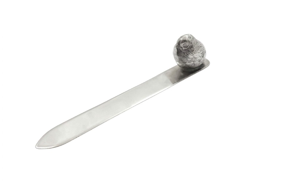 Antique George V Sterling Silver 'Chick' Letter Opener 1916 View VIII
