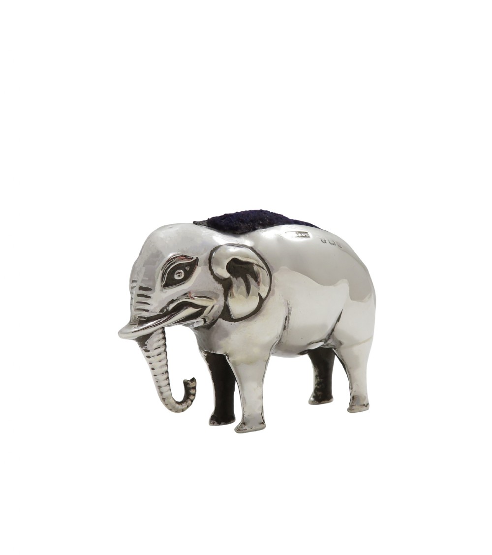 Antique Edwardian Sterling Silver 'Elephant' Pin Cushion 1905 View V
