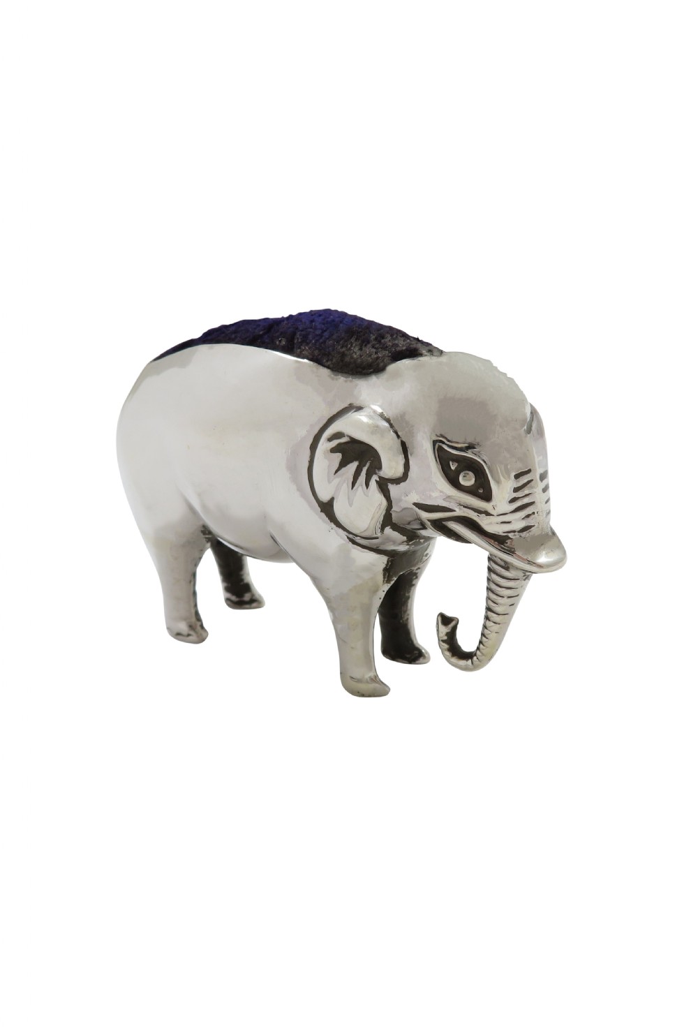 Antique Edwardian Sterling Silver 'Elephant' Pin Cushion 1905 View VII