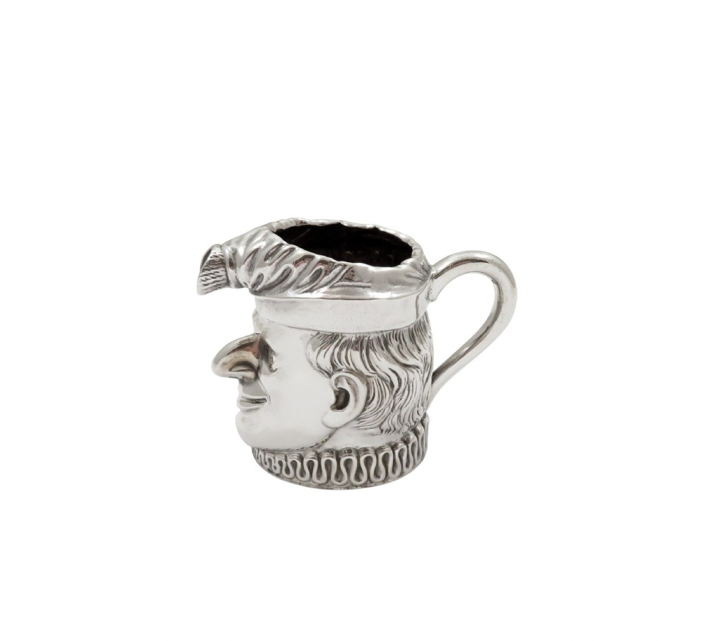 Antique Victorian Sterling Silver 'Mr. Punch' Jug 1894 View II