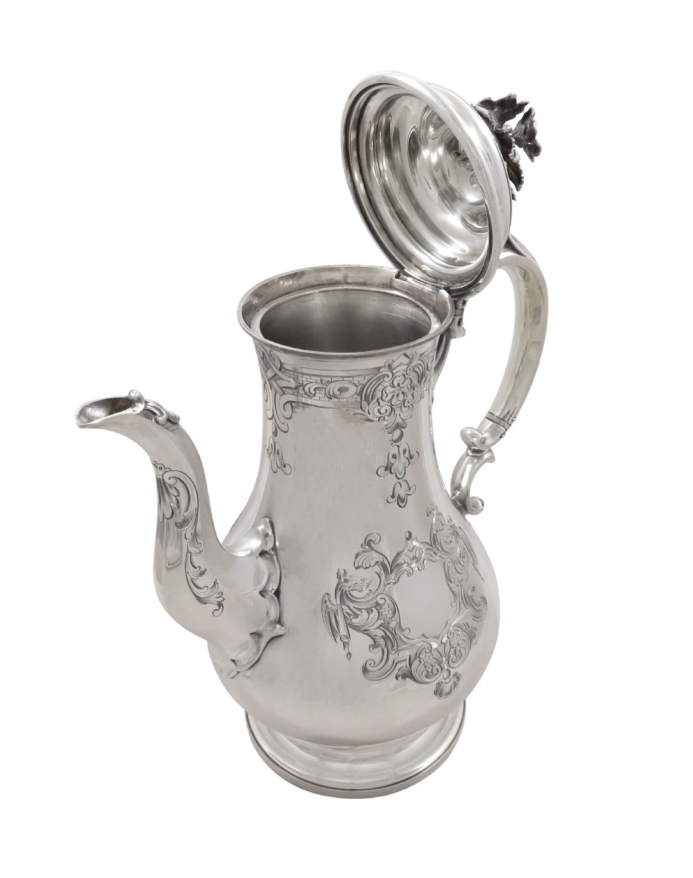 Antique Victorian Sterling Silver Coffee Pot 1843 View II