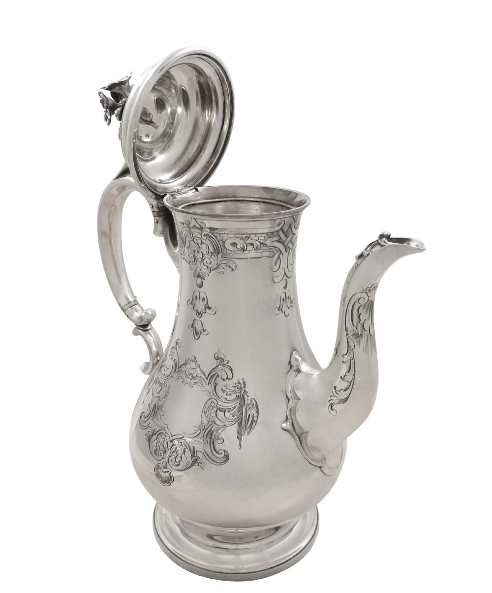 Antique Victorian Sterling Silver Coffee Pot 1843 View VI