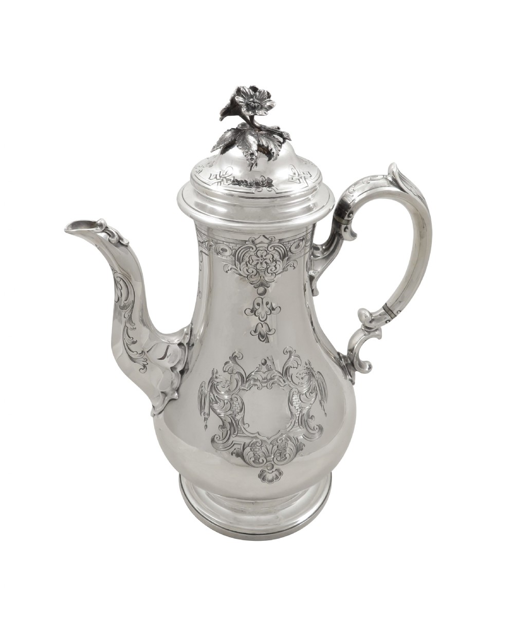 Antique Victorian Sterling Silver Coffee Pot 1843 View IX
