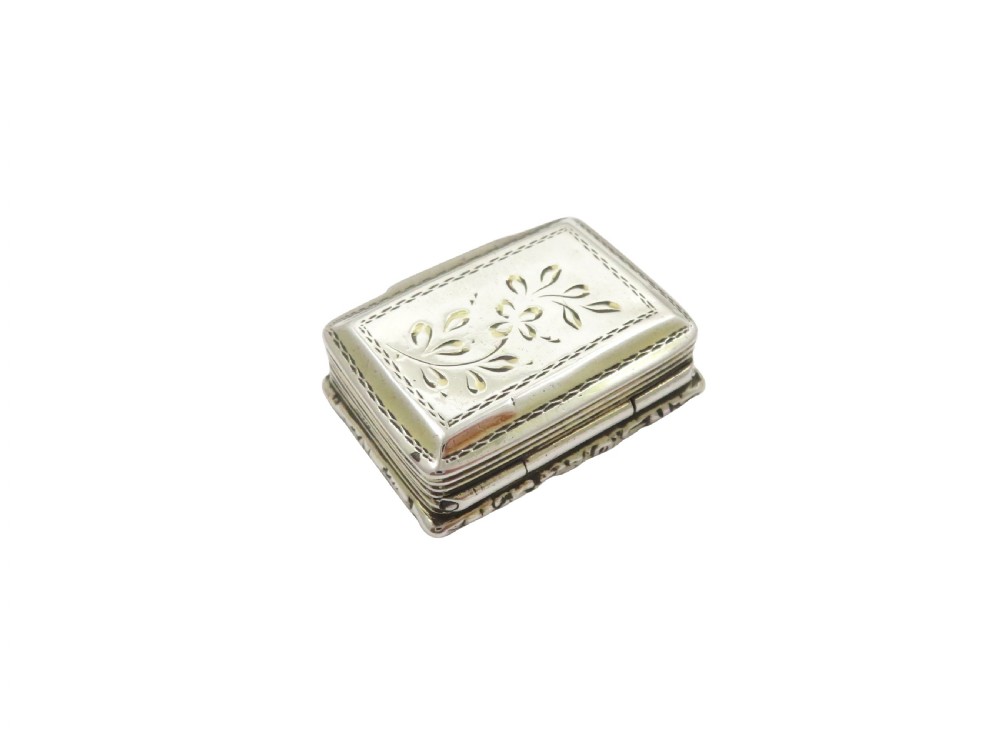 Antique Georgian Sterling Silver Vinaigrette 1824 View VI