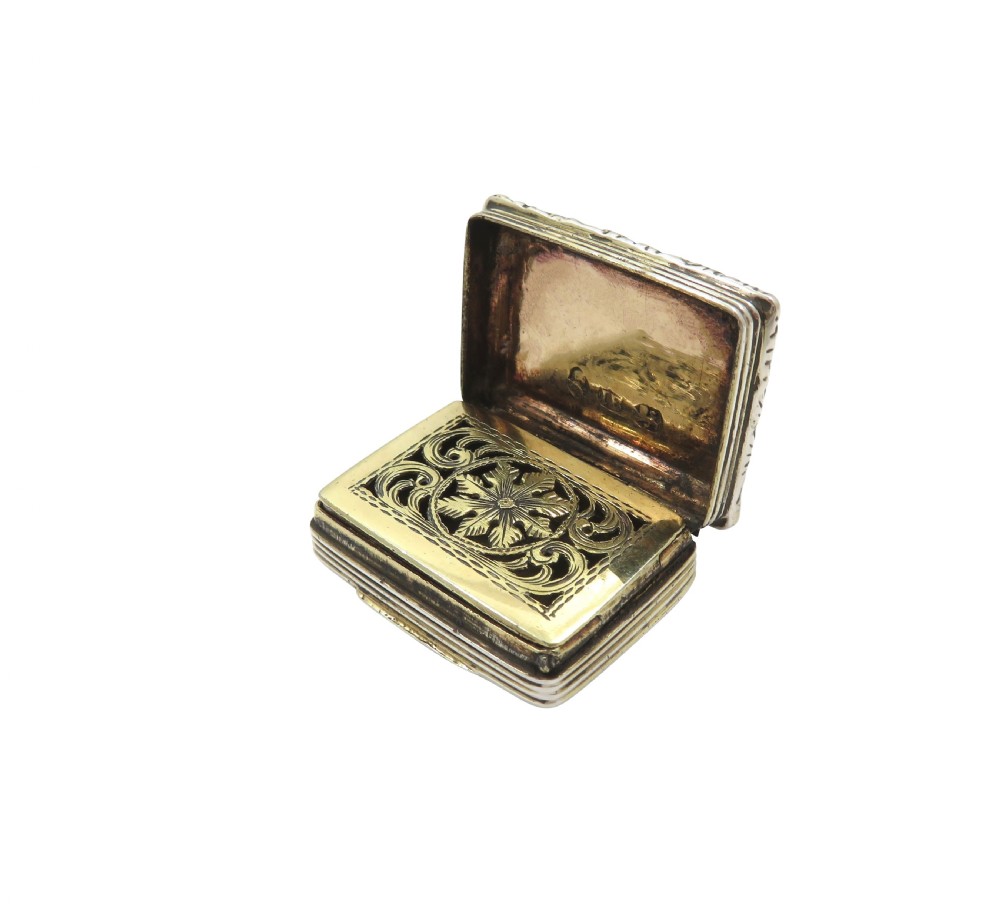 Antique Georgian Sterling Silver Vinaigrette 1824 View VIII