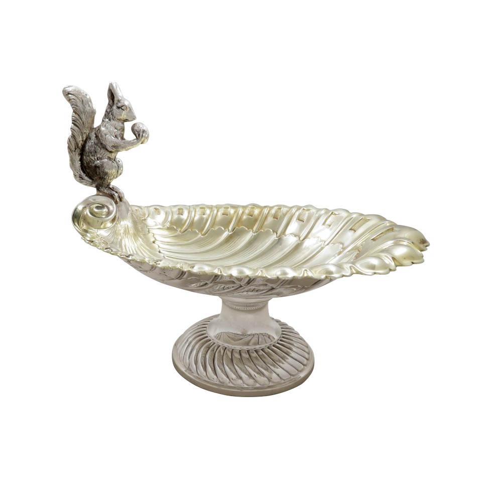 Antique Silver Plated Squirrel Nut Dish / Bowl c1900