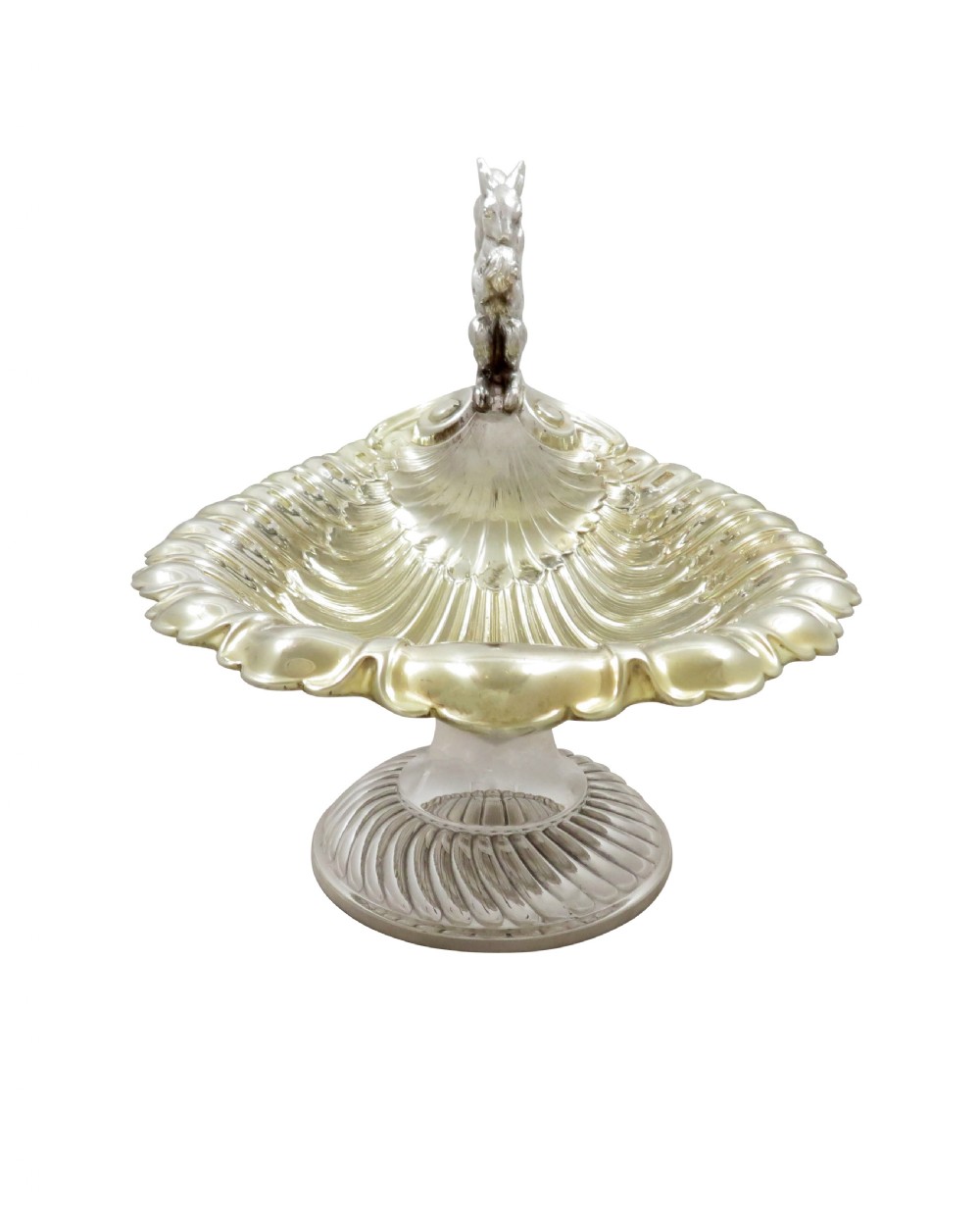 Antique Silver Plated Squirrel Nut Dish / Bowl c1900 View III