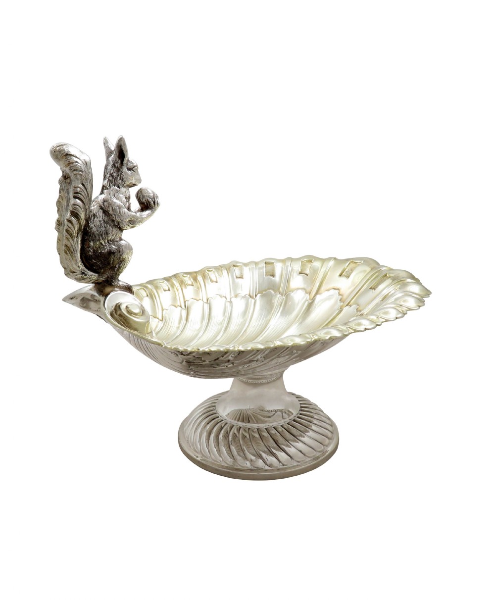 Antique Silver Plated Squirrel Nut Dish / Bowl c1900 View VII