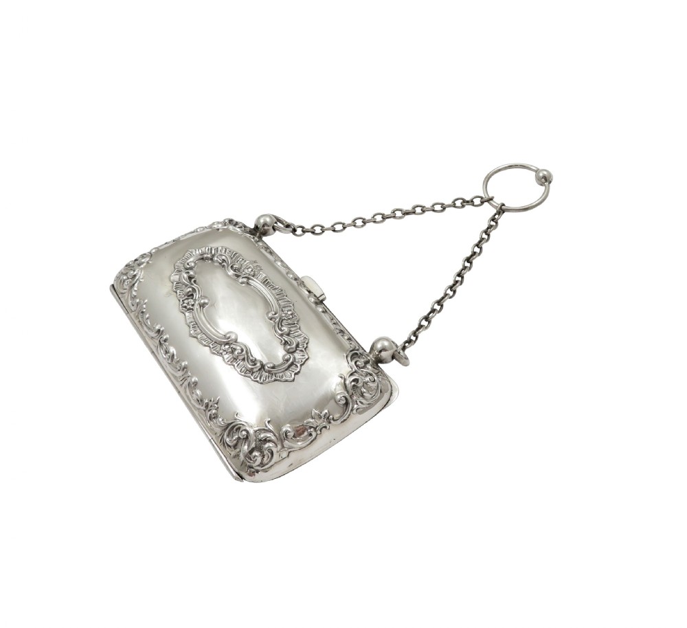 Antique Edwardian Sterling Silver Purse 1905 View VIII