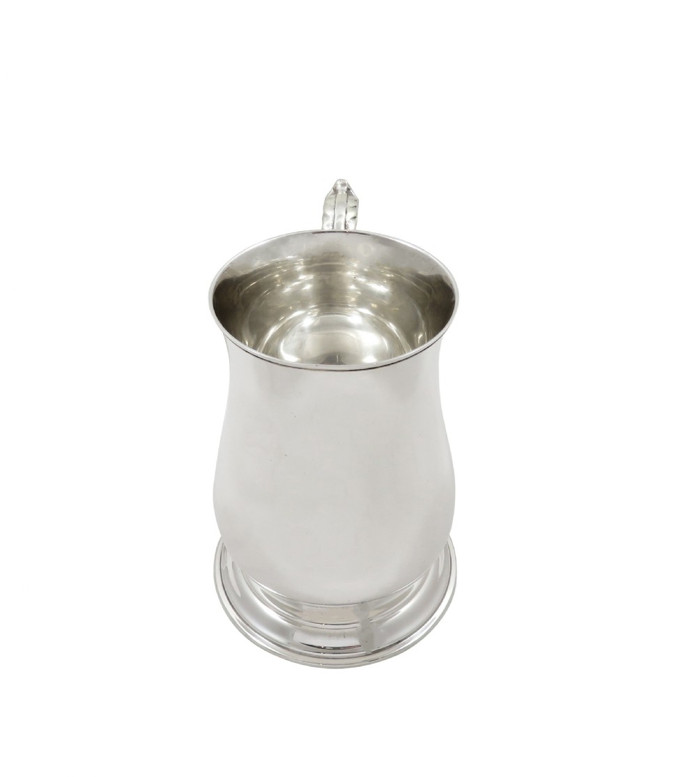 Antique Sterling Silver Pint Tankard / Mug 1966 View III
