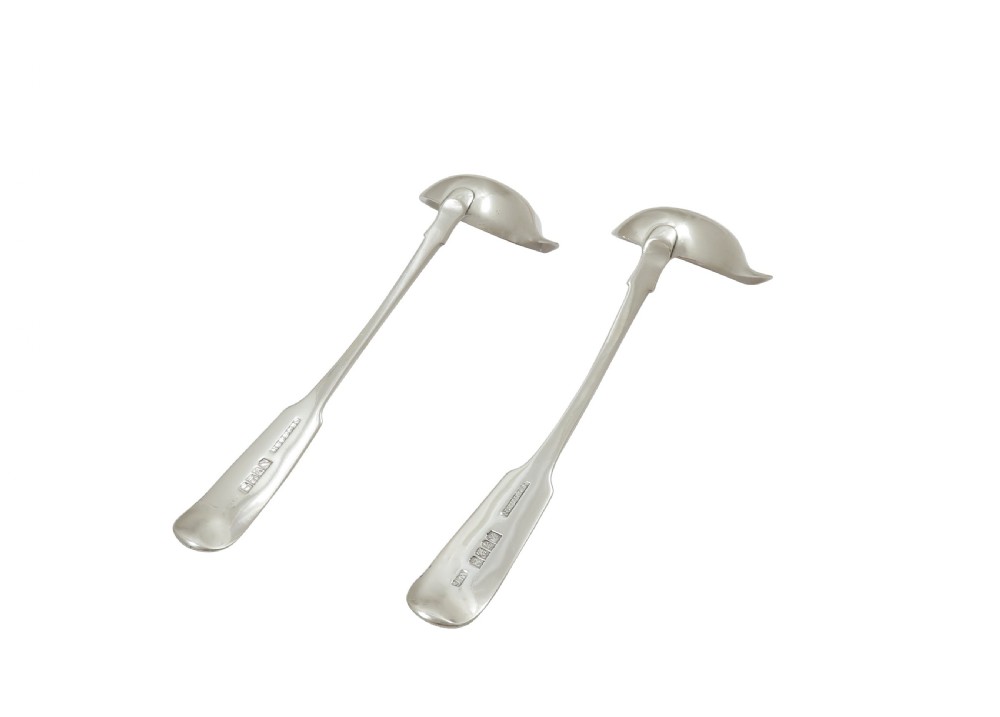Pair of Antique Irish Georgian Sterling Silver Sauce/Toddy Ladles - Dublin 1818 View VI