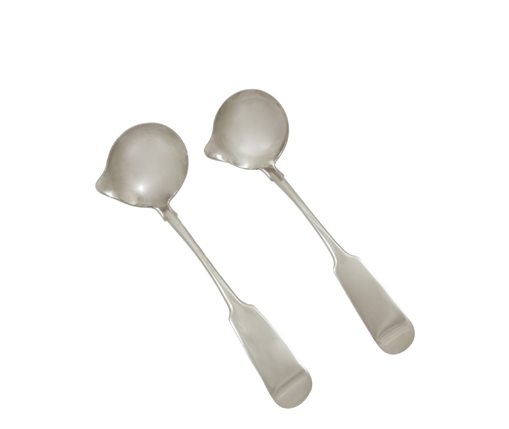 Pair of Antique Irish Georgian Sterling Silver Sauce/Toddy Ladles - Dublin 1818 View VII