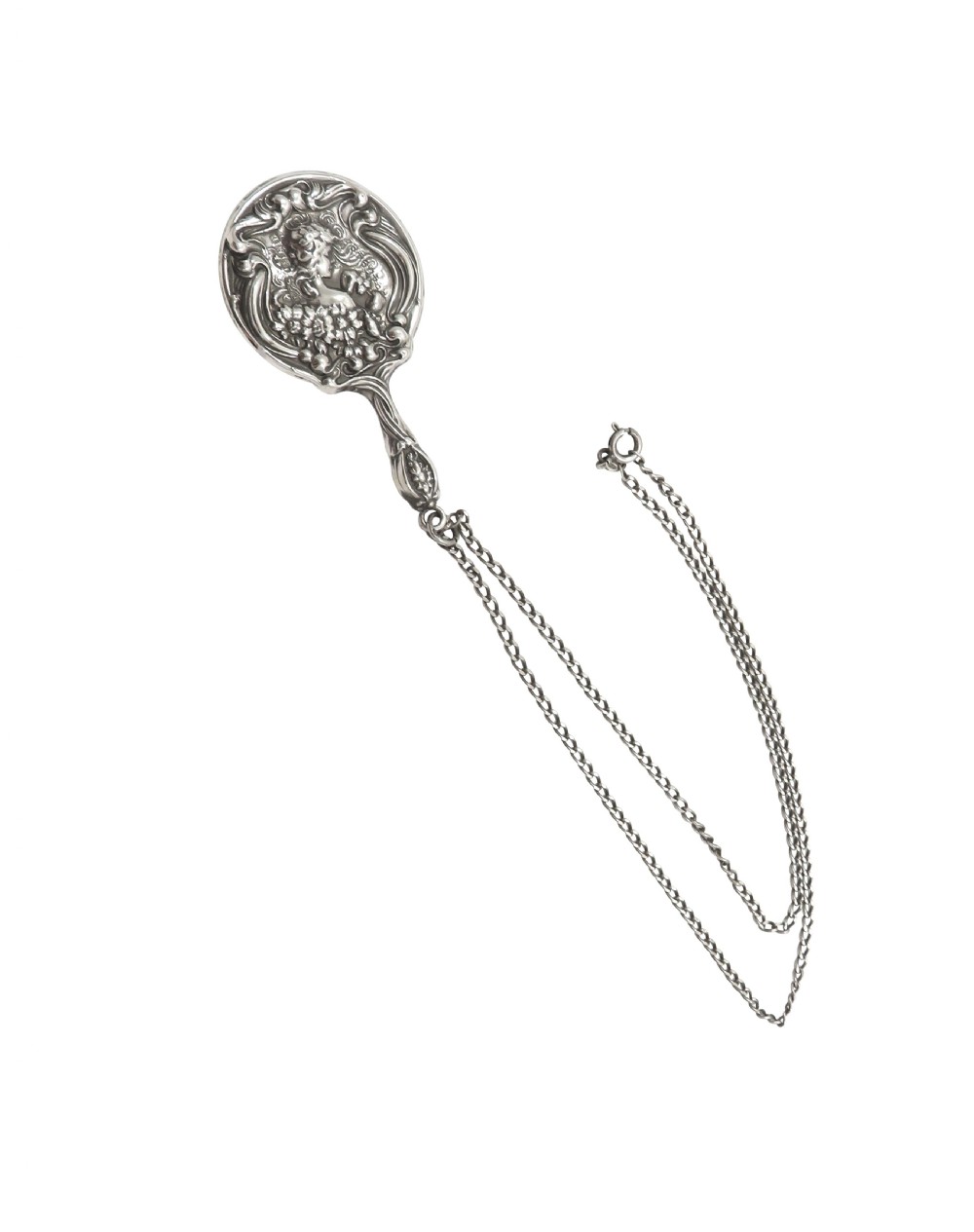 Antique Art Nouveau Sterling Silver Miniature Mirror 1905 View VIII