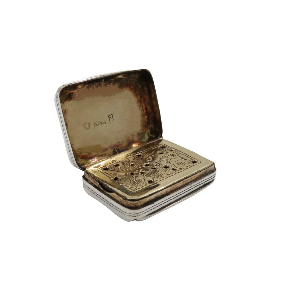 Antique Victorian Sterling Silver Vinaigrette 1848 View III