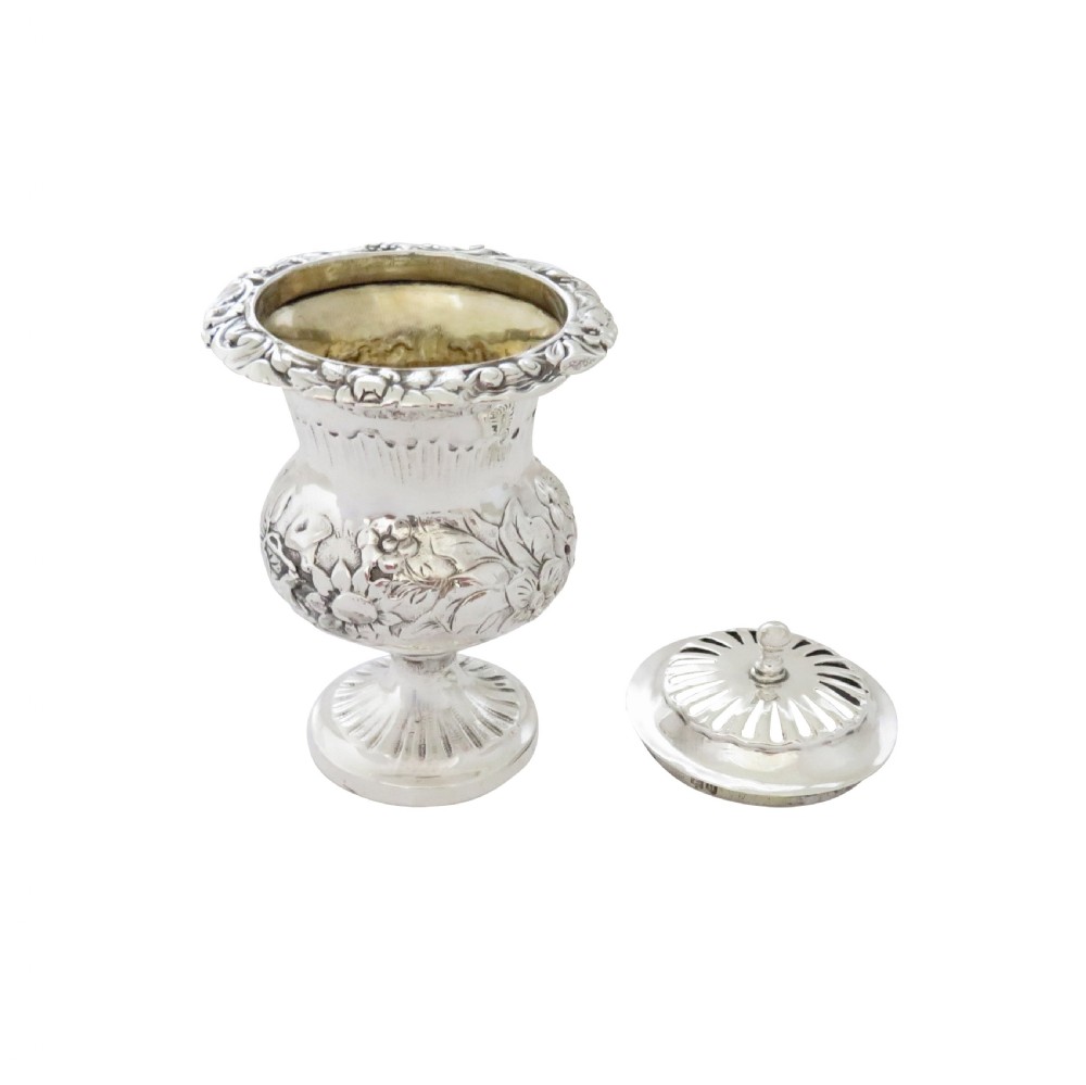 Antique William IV Sterling Silver Pounce Pot 1831 View VI