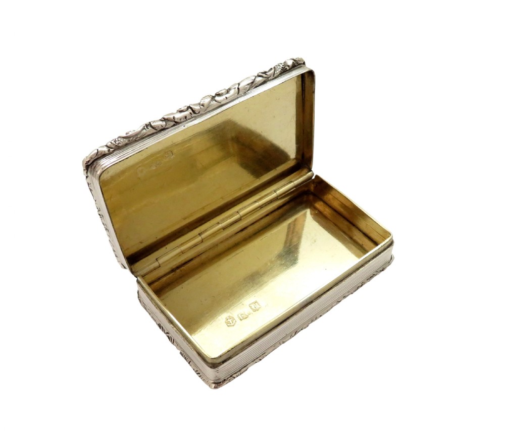 Antique Early Victorian Sterling Silver Snuff Box 1843 View II