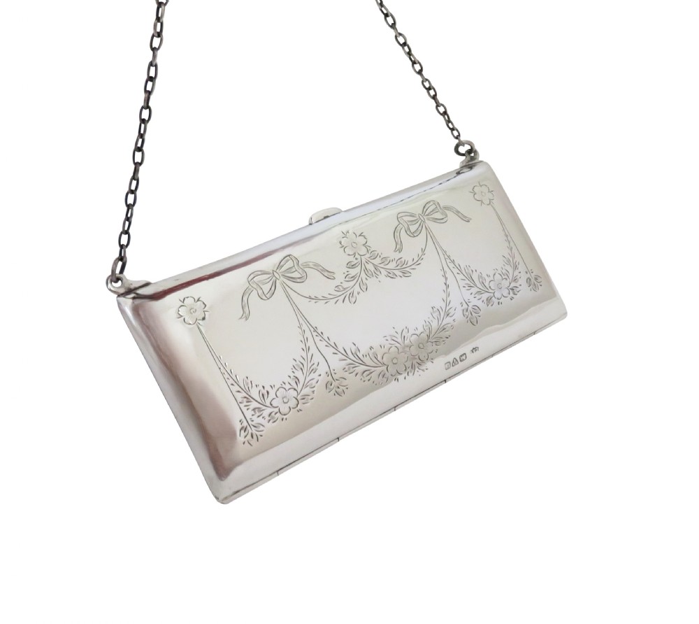 Antique George V Sterling Silver Purse 1919 View V