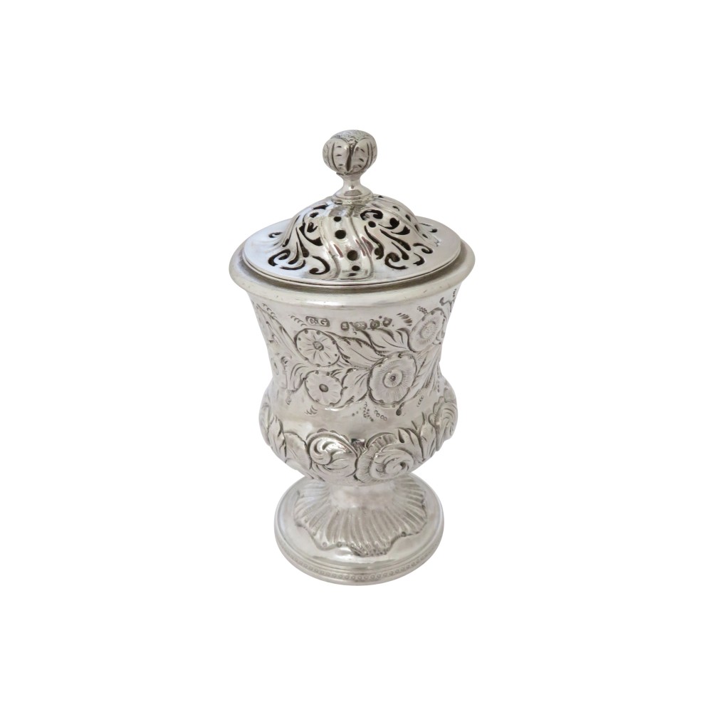 Antique Georgian Sterling Silver Pounce Pot 1829