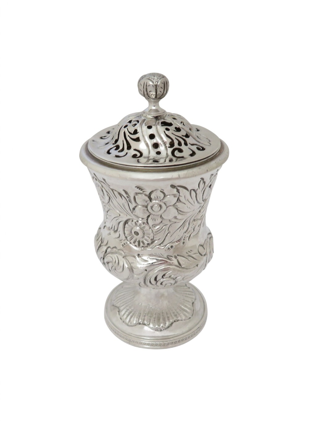 Antique Georgian Sterling Silver Pounce Pot 1829 View IV
