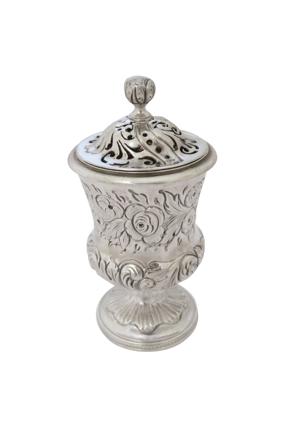 Antique Georgian Sterling Silver Pounce Pot 1829 View V