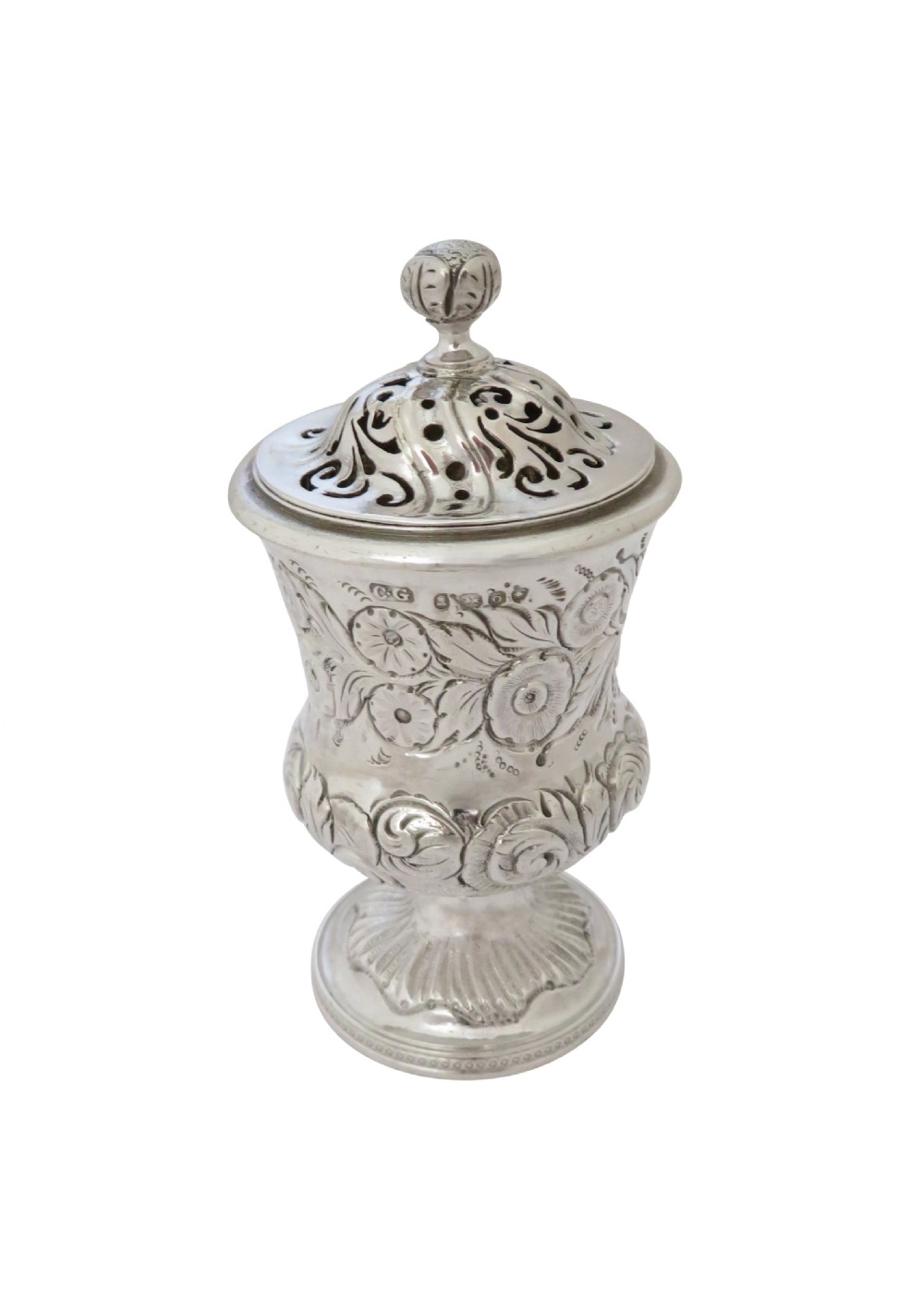 Antique Georgian Sterling Silver Pounce Pot 1829 View IX