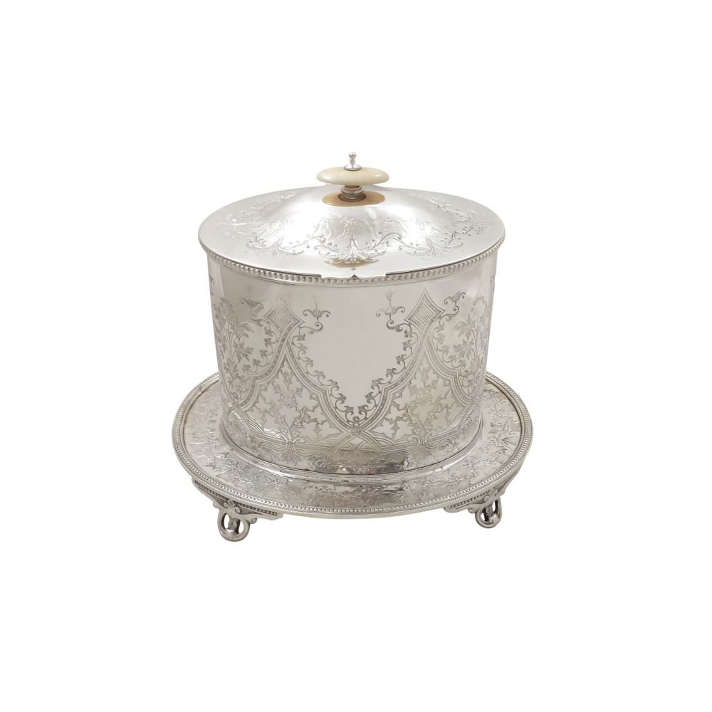 Antique Victorian Silver Plated Biscuit Barrel / Caddy c1880