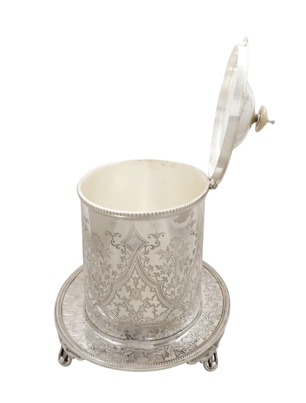 Antique Victorian Silver Plated Biscuit Barrel / Caddy c1880 View VII